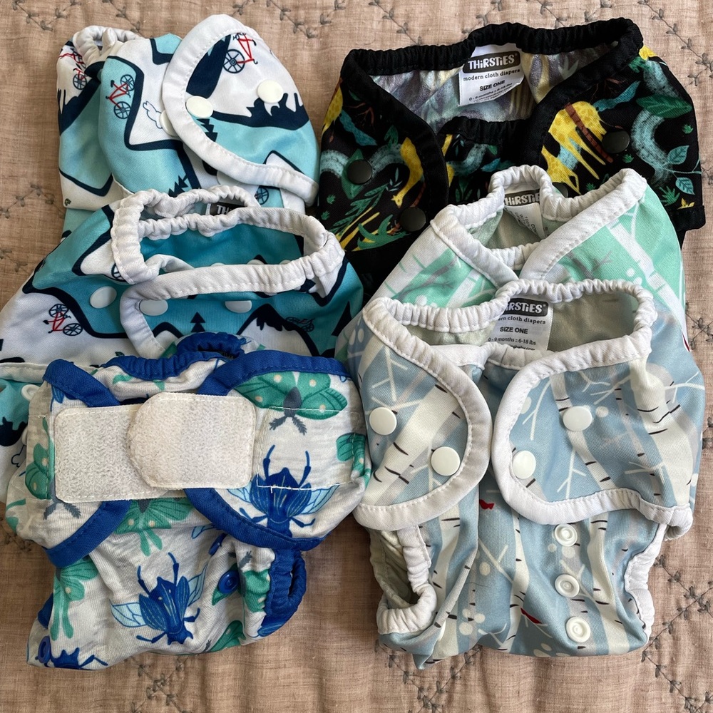 SOLD 6 Thirsties covers - size 1